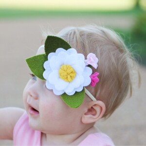 Pink blooms hair clip or nylon headband