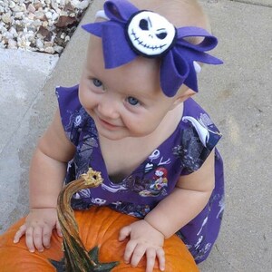 Jack Skellington bow headband or hair clip