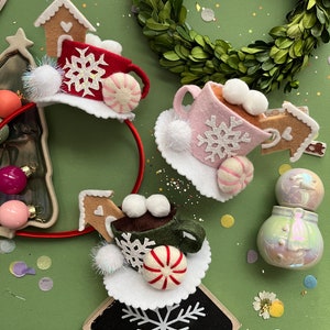 Hot cocoa mug gingerbread house cup headband