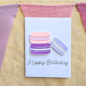 Macaron Birthday Card - Card for Her | Pastel | Blank Card