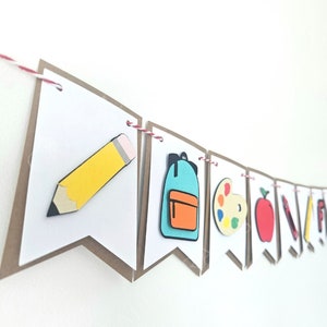 Back to School Banner First Day Teacher Supplies Back to School ...