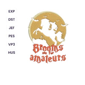 Brooms Are for Amateurs Halloween Embroidery Design Witch Embroidery File Funny Halloween Machine Embroidery Digital Download