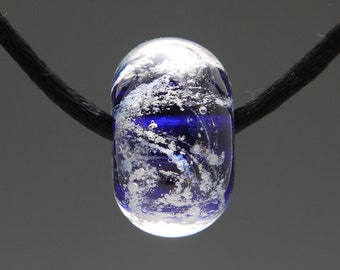 Cremation Jewelry - Hand Blown Glass Galaxy Bead for Necklace