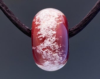 Cremation Jewelry - Hand Blown Glass Ruby Red Bead for Charm Bracelet