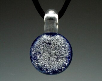 Cremation Jewelry - Hand Blown Glass Cobalt Pendant