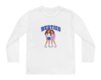 Besties Youth Long Sleeve Shirt, Best Friends Kids Tee, Matching Bestie Gift for Girls