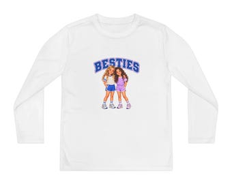 Besties Youth Long Sleeve Shirt, Best Friends Kids Tee, Matching Bestie Gift for Girls