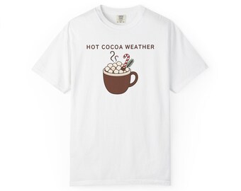 Camiseta "Tempo de Chocolate Quente", Camiseta Aconchegante de Natal, Cores Confortáveis