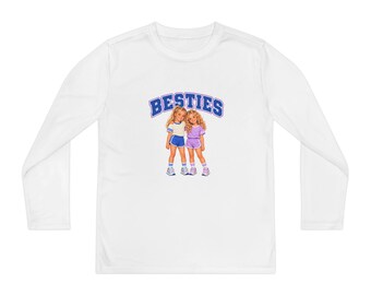Besties Youth Long Sleeve Shirt, Best Friends Kids Tee, Matching Bestie Gift for Girls