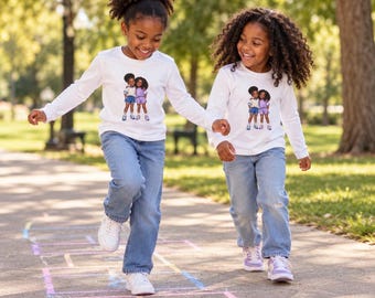 Besties Youth Long Sleeve Shirt, Best Friends Kids Tee, Matching Bestie Gift for Girls