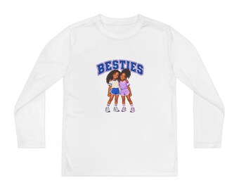 Besties Youth Long Sleeve Shirt, Best Friends Kids Tee, Matching Bestie Gift for Girls