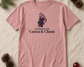 Running on Cocoa and Chaos-tröja, klassisk varm choklad-tröja, bekväma färger