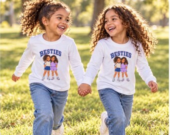 Besties Youth Long Sleeve Shirt, Best Friends Kids Tee, Matching Bestie Gift for Girls