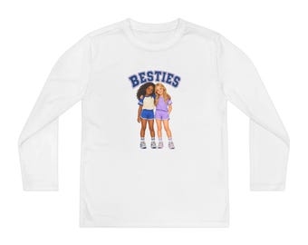 Besties Youth Long Sleeve Shirt, Best Friends Kids Tee, Matching Bestie Gift for Girls