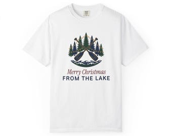 Camiseta "Feliz Natal do Lago", Camiseta "Remos e Pinheiros", Comfort Colors