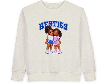 „Besties“-Sweatshirt für Kleinkinder, Kinder-Sweatshirt mit Rundhalsausschnitt, süßes Geschenk für kleine Mädchen