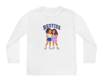 Besties Youth Long Sleeve Shirt, Best Friends Kids Tee, Matching Bestie Gift for Girls