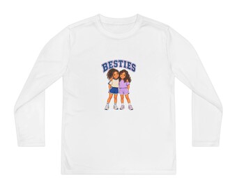 Besties Youth Long Sleeve Shirt, Best Friends Kids Tee, Matching Bestie Gift for Girls