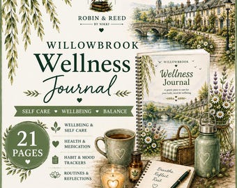 Self-Care and Wellness Tracker Journal – Daily Habits, Symptom Logs, Reflection, Routine Planner, Printable Pages