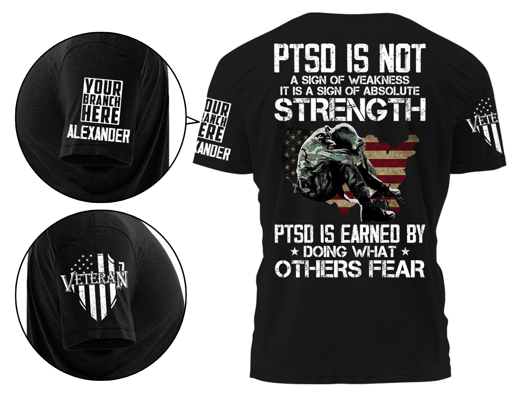 Having PTSD Does Not Mean You Are Broken It Merely Mean You Were Put To The  Test & Didn't Fall Apart Personalized Shirt For Veteran H2511