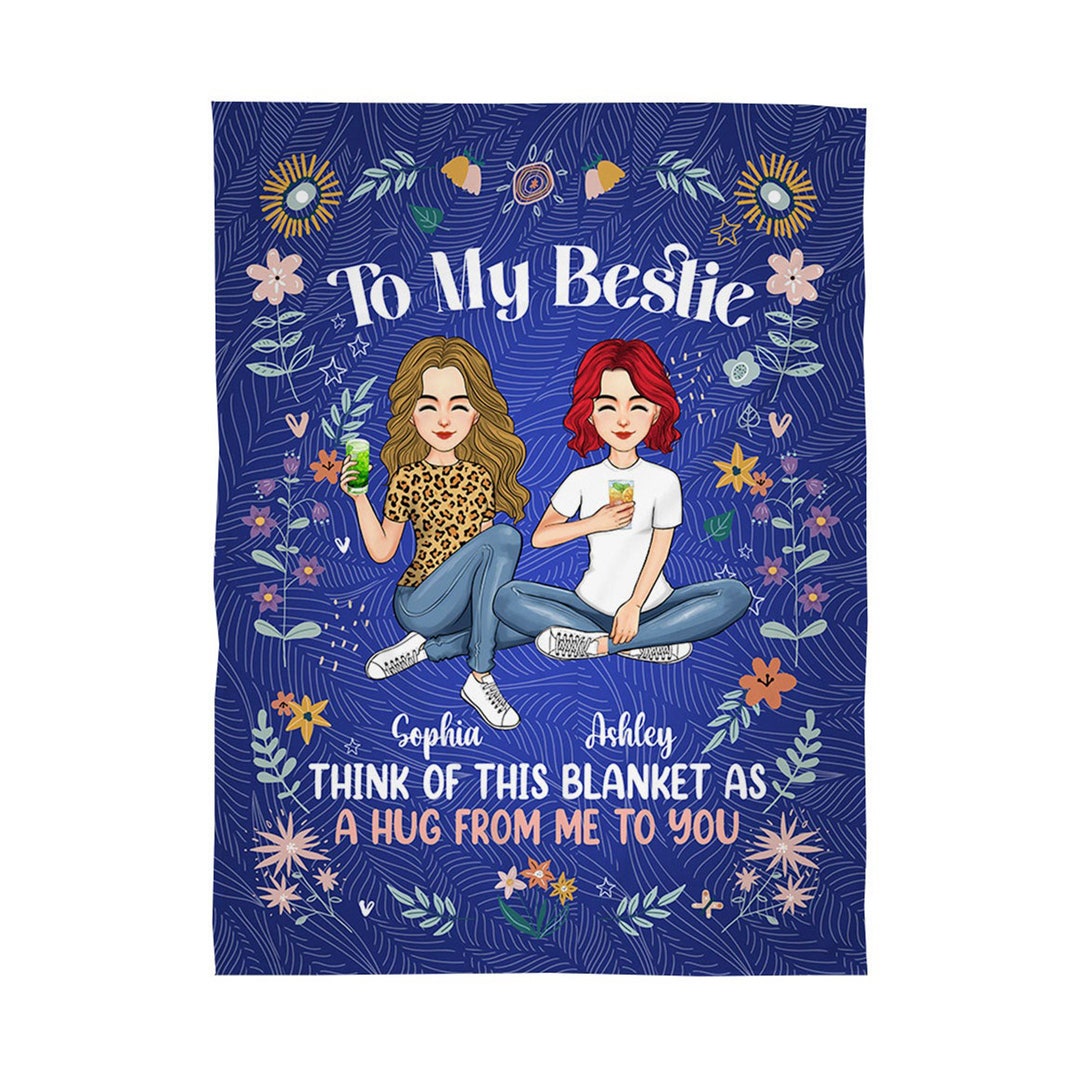 Personalized to My Bestie Blanket Best Friend Blanket Bestie Blanket