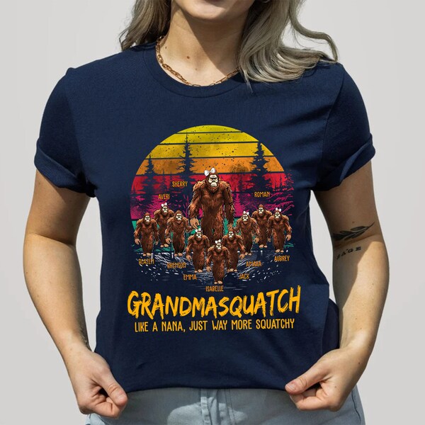 Personalized Grandmasquatch Vintage Shirt, Grandma Squatchy Shirt, Grandma Squatch Shirt, Funny Grandma Shirt, Shirt Gift For Grandma