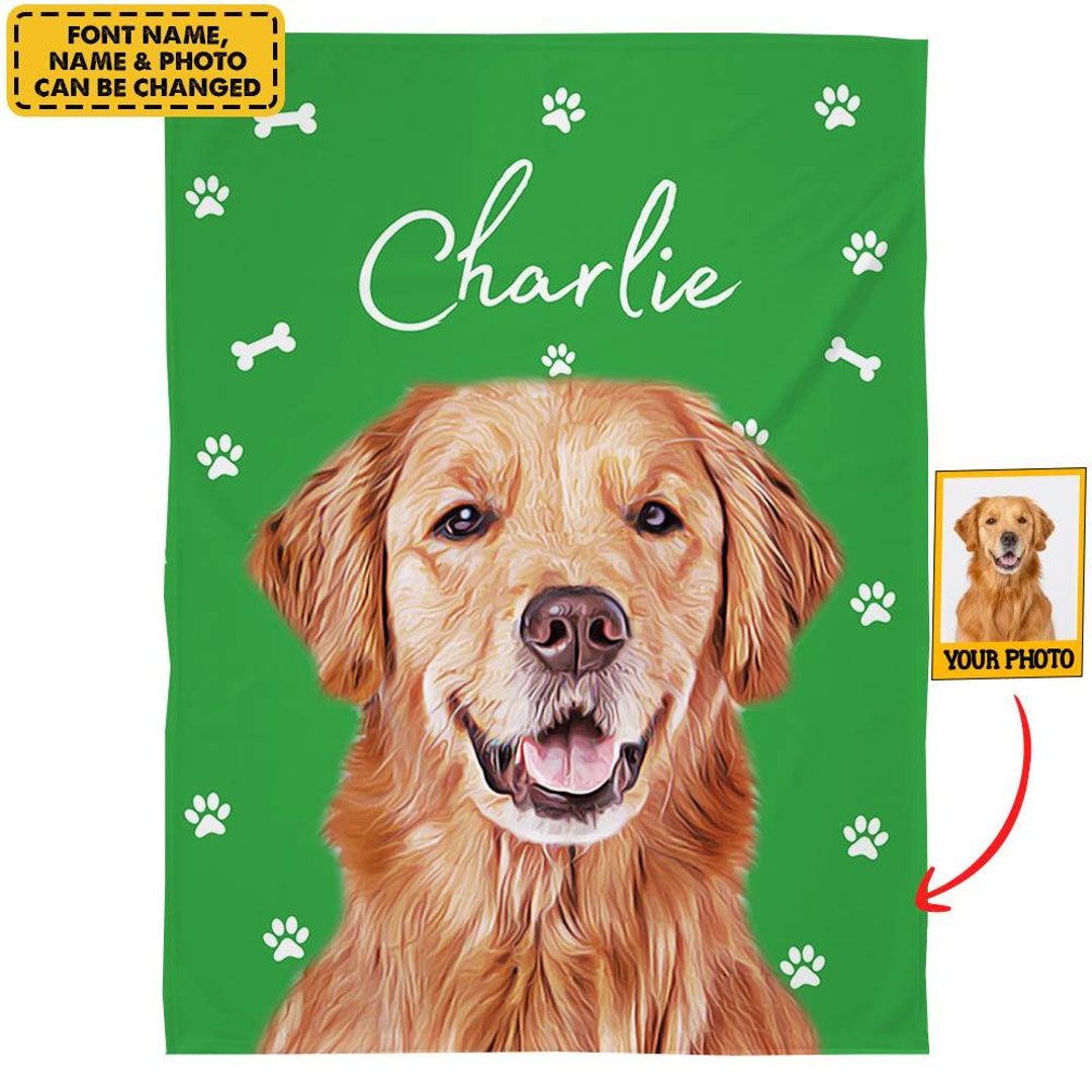 Custom Pet Blanket Personalized Dog Blanket Using Pet Photo Etsy