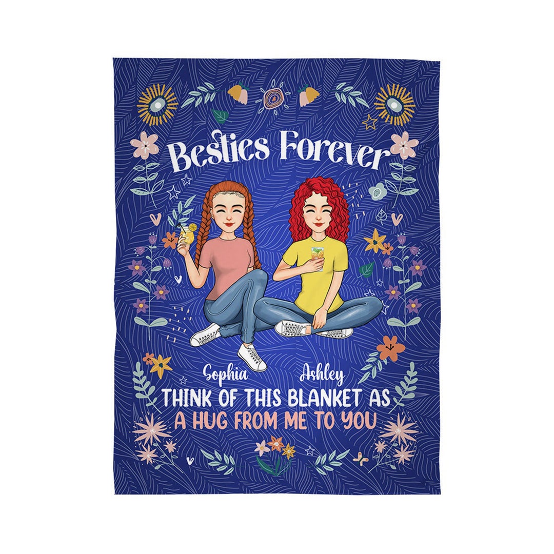 Personalized Besties Forever Blanket Bestie Gift Best Friend Blanket