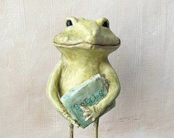 Toad Halloween Decor - Frog Sculpture - dark academia - ready to ship