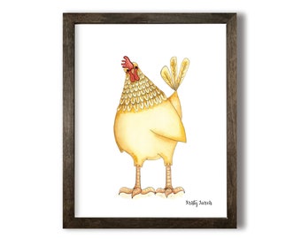 Farmhouse Art Print - Buff Chicken Farmhouse Kitchen Art Print - Printable Wall Art - 8x10, 11x14