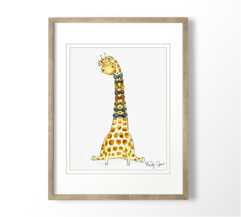 Giraffe Print Giraffe Watercolor Painting Nursery Art Etsy