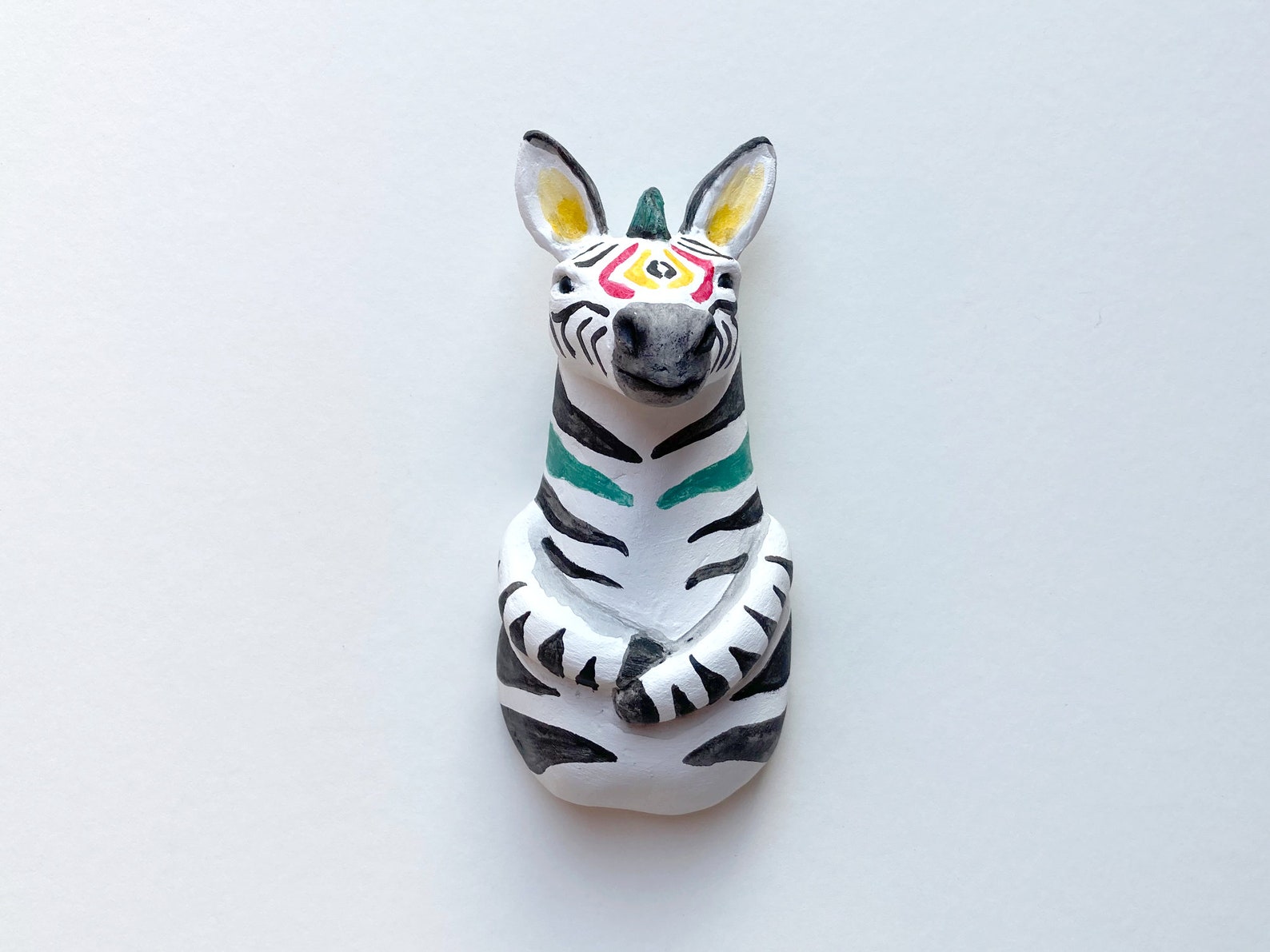 Zebra Figurine Handsculpted Clay Animal Ready to Ship Etsy