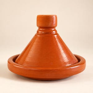 Handmade Moroccan Terracotta Tagine Pot, Glazed Clay Cooking Pot, Rustic Kitchen Decor
