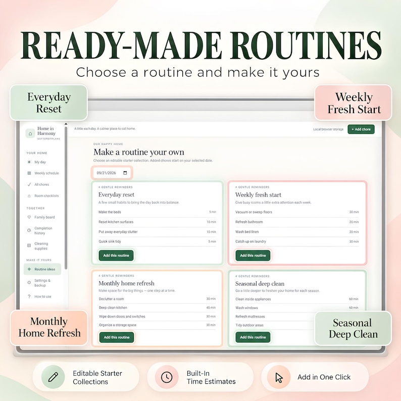 Digital Cleaning Planner, Offline App, Weekly Schedule & Family Chore ...