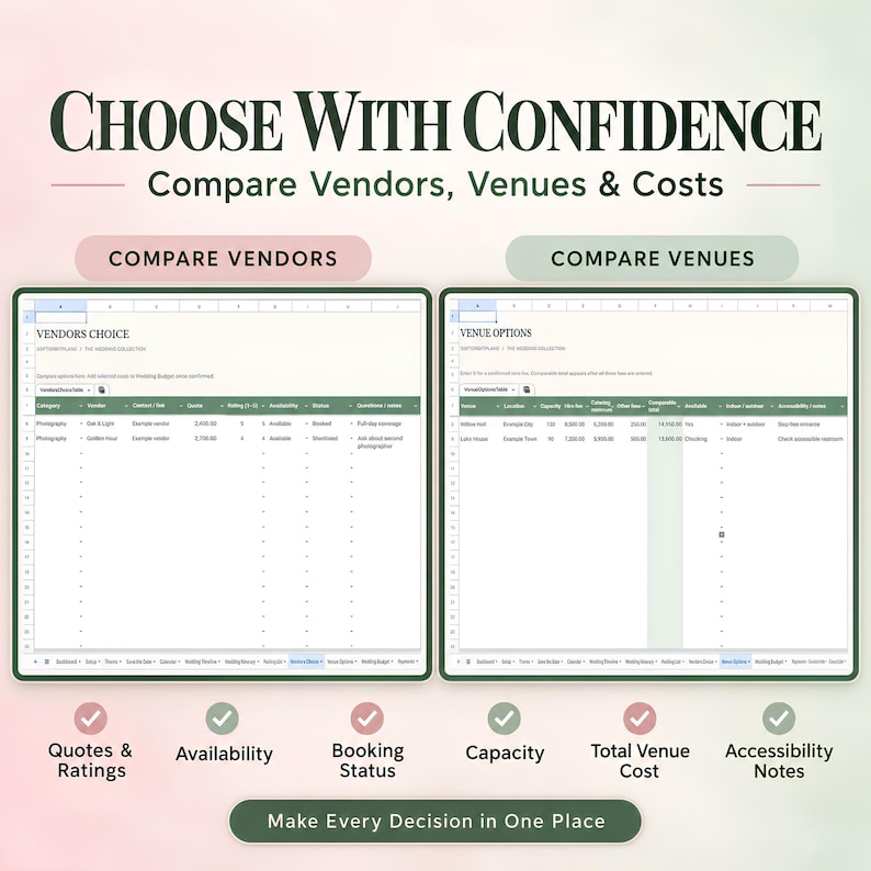 Excel Report Chart Example Wedding Planner Excel Spreadsheet: Budget, Guest List, Seating Chart ...