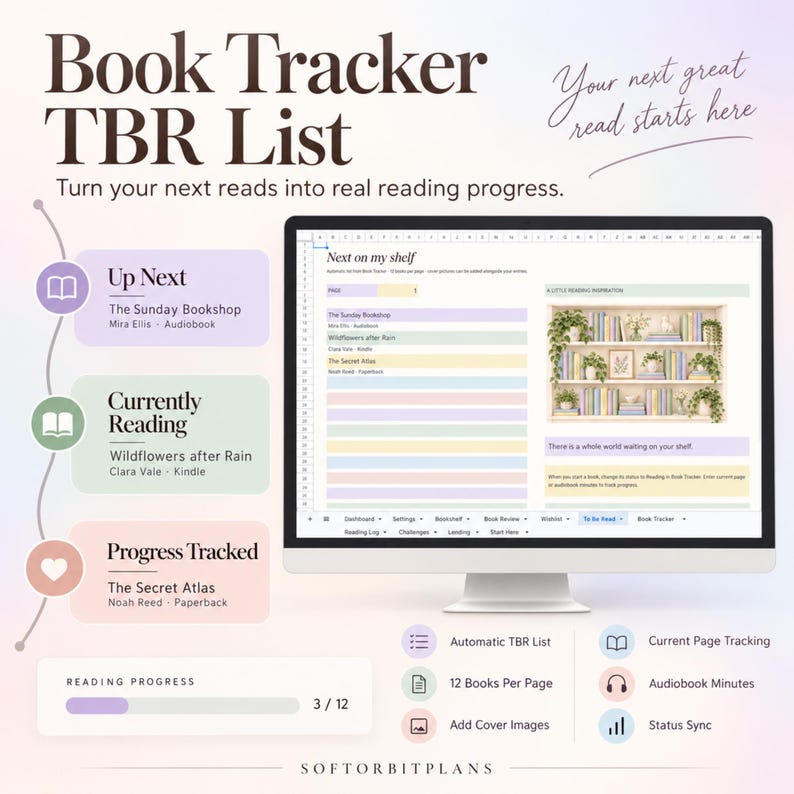 Book Tracker Spreadsheet, Reading Journal Book Log | Digital Reading ...