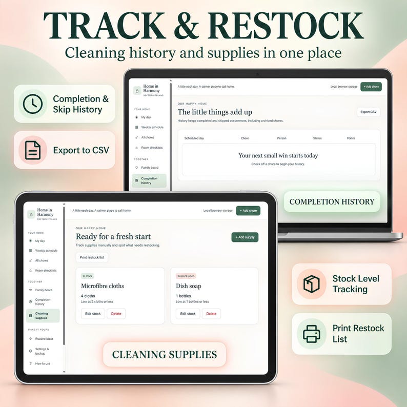 Digital Cleaning Planner, Offline App, Weekly Schedule & Family Chore ...