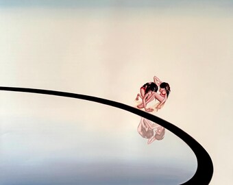 The Deep End – Surreal Figurative Art Print, Dreamlike Symbolic Wall Art (18x24)