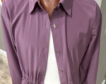 Completo giacca-camicia color malva di Drapers & Damon / Tessuto elasticizzato, ideale per i viaggi (taglia L), pantaloni larghi (taglia M)