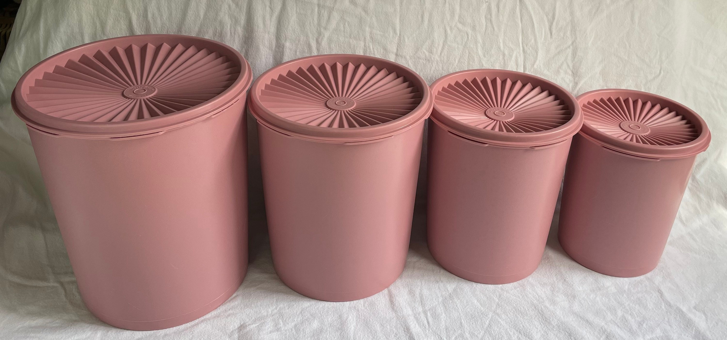Vintage Pink Tupperware Canisters 