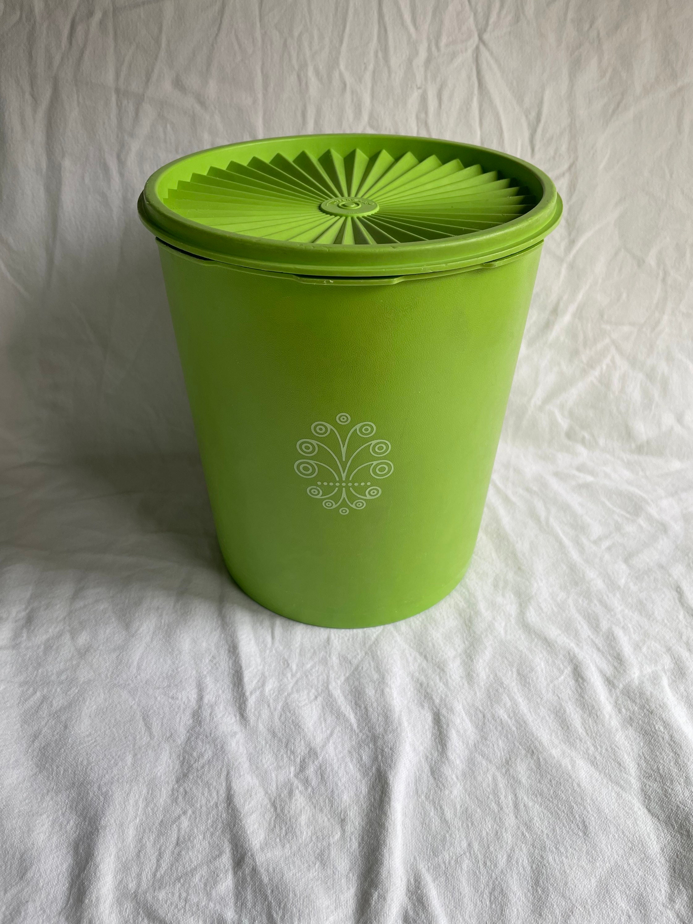 Vintage Tupperware Apple Green Maxi Canisters 1970's