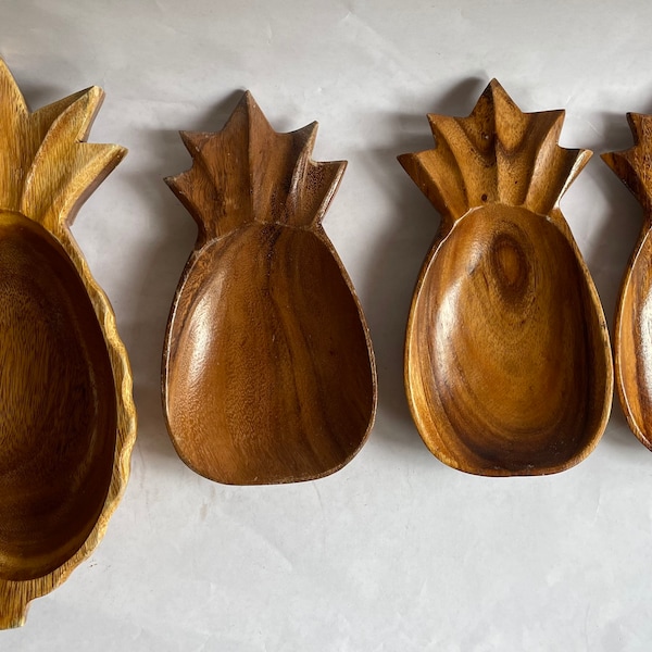 Wood Pineapple Bowl Etsy