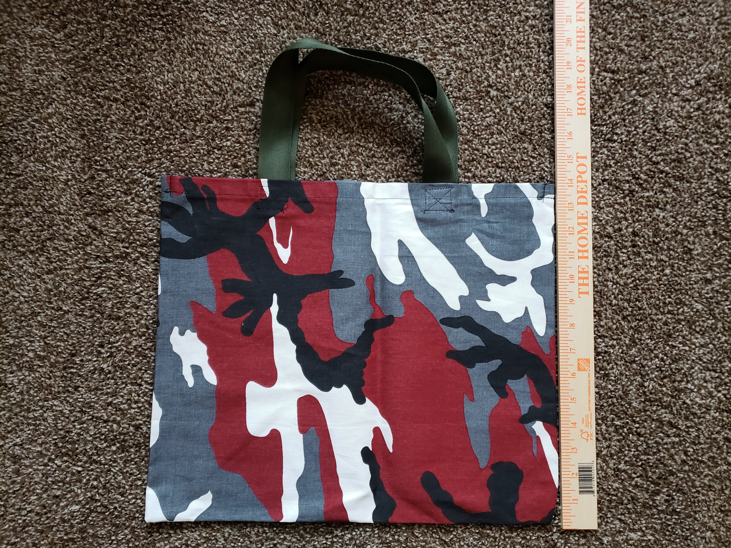 Tote Bag, Red Camo, 16x14