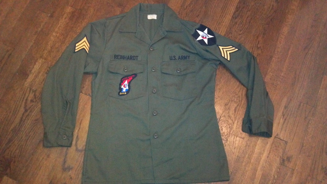 16.5 X 36 John Lennon Army Shirt. Size 