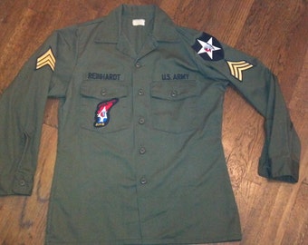 15.5 X 33  John Lennon Army Shirt.  Men's Medium