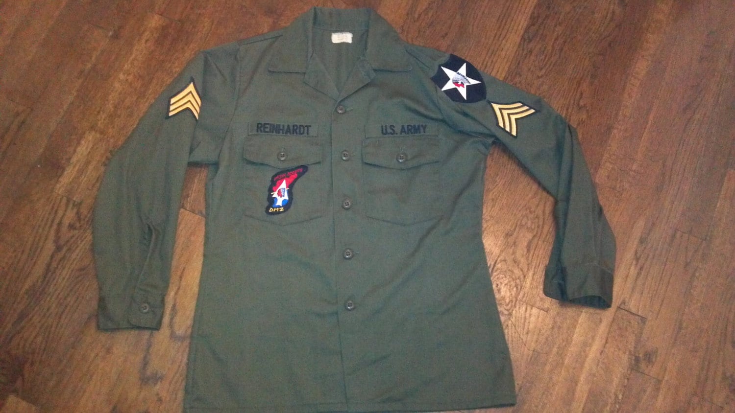 16.5 X 36 John Lennon Army Shirt. Size 