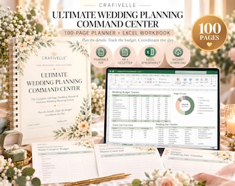 Wedding Planner Spreadsheet for Excel | Budget Tracker, Guest List, RSVP & Wedding Checklist | PDF