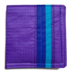 Portefeuille homme recyclé, Portefeuille pour homme violet, 2 volets fin minimaliste, portefeuille à rayures, tendance upcyclé