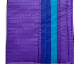 Mans Recycled Wallet, Purple Mens Wallet, Thin Minimalist Bifold, Striped Billfold, Upcycled Trend