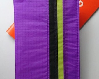 Field Notes Cover, Recycled Paraglider Memo Cover, Eco Field Notes Cover, Purple Stripe Field Notes Wallet, Sketchbook Cover, Planner Wallet